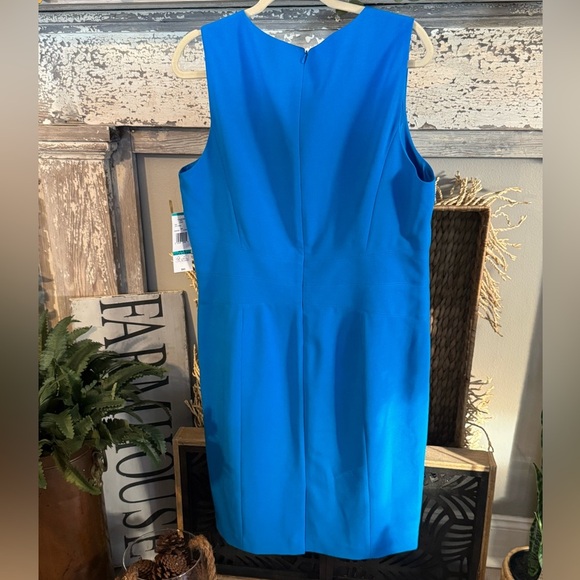 Black Label by Evan-Picone Azure Blue Sleeveless Sheath Dress Size 16 NWT - Picture 2 of 4